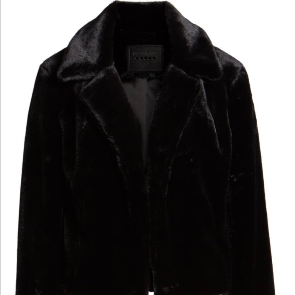 BLANK NYC Black faux fur jacket MEDIUM
